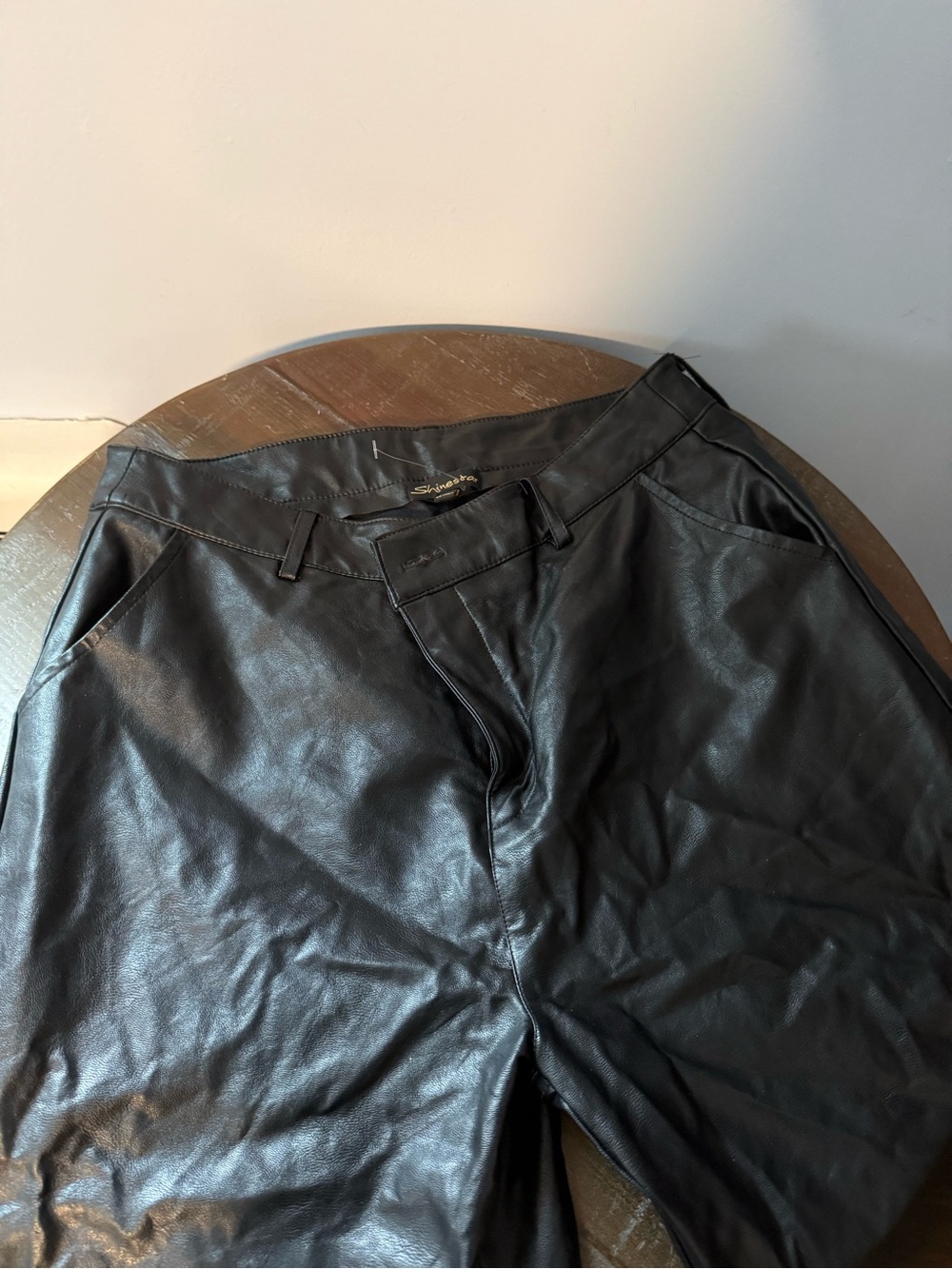 Black Faux Leather Pants